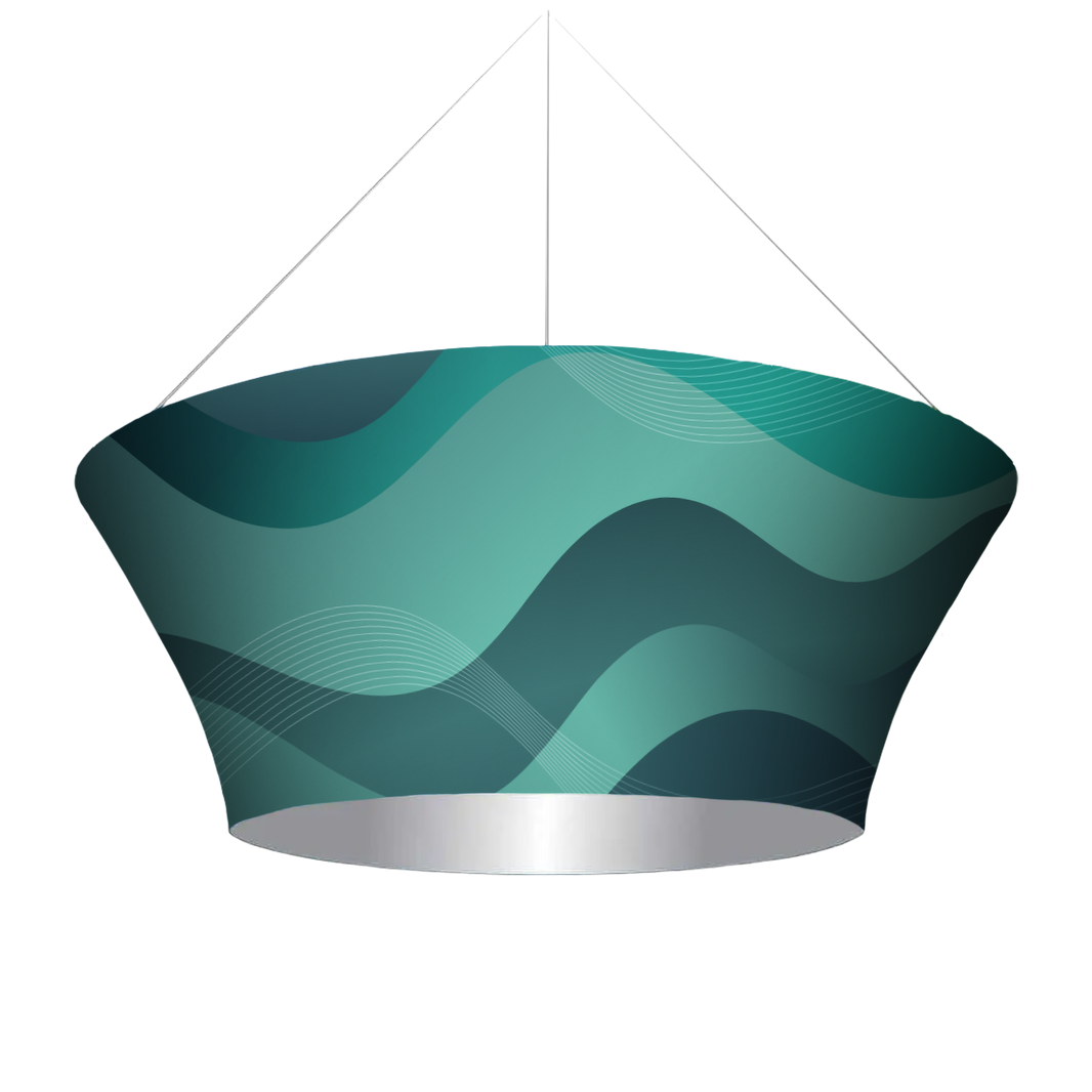 Tapered Circle Hanging Banner - Overhead Trade Show Display Sign