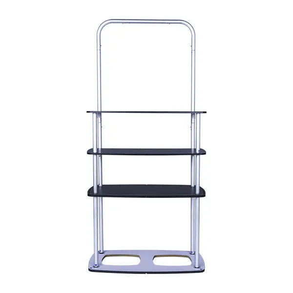 Backwall Product Rack Media Stand - Trade Show Backwall Display Setup